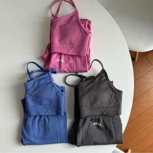 AYBL Women's Leggings Set - Pink, Blue, Gray